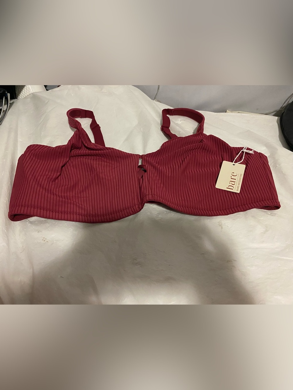 Bare Necessities Ribbed Underwire Bra in Wine Red